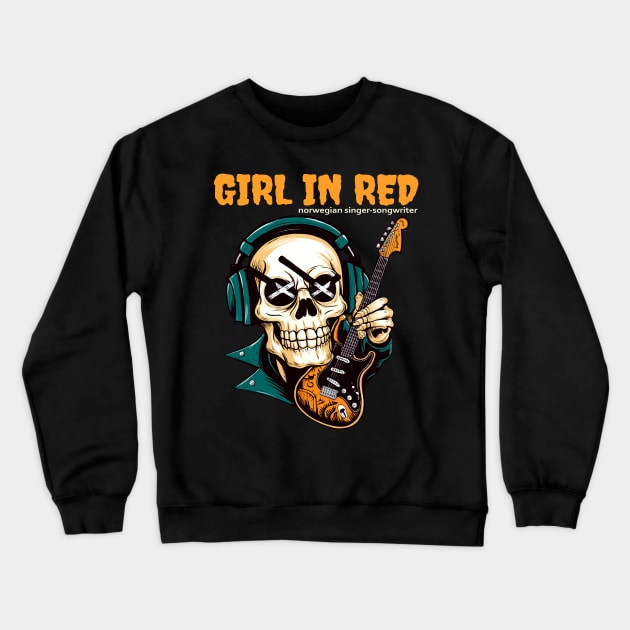 girl in red Crewneck Sweatshirt by mid century icons